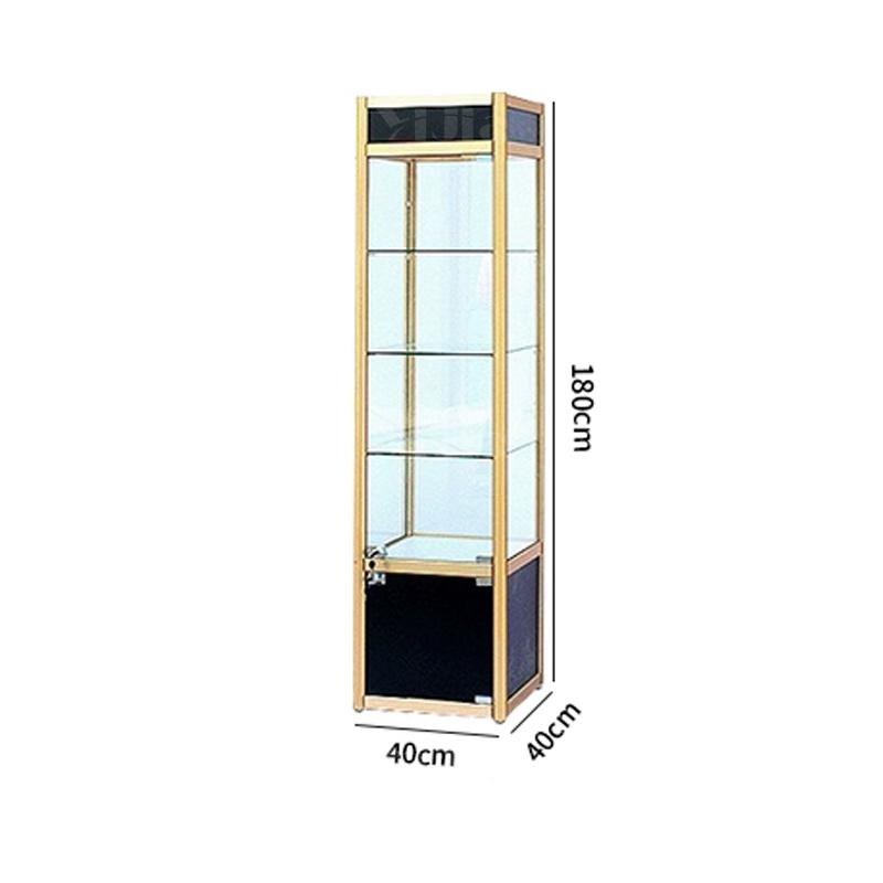 翌嘉YJ4123101 玻璃展柜奖牌奖杯展示柜展架模型产品陈列柜 灯箱款 400*400*1800高清大图