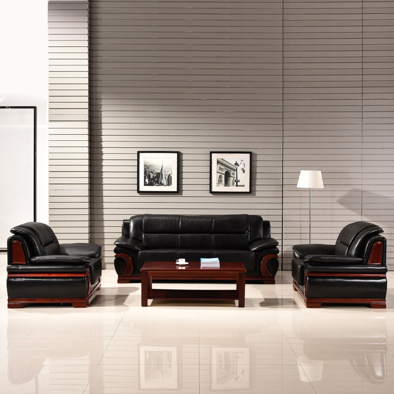 域赢办公沙发会客接待沙发现代简约商务沙发组合3+1+1+茶几高清大图