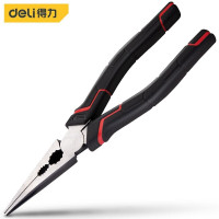 得力（deli）DL101108 日式尖嘴钳 8寸省力型高寿命铬钒钢 红 1把