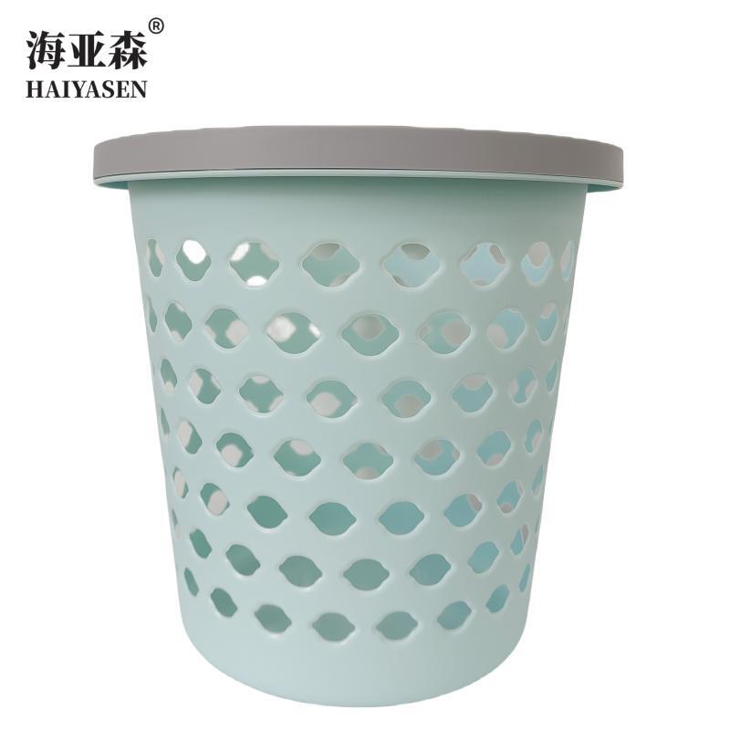 海亚森 塑料镂空垃圾桶 29.5*29cm 12L 天蓝色 TK-9020高清大图