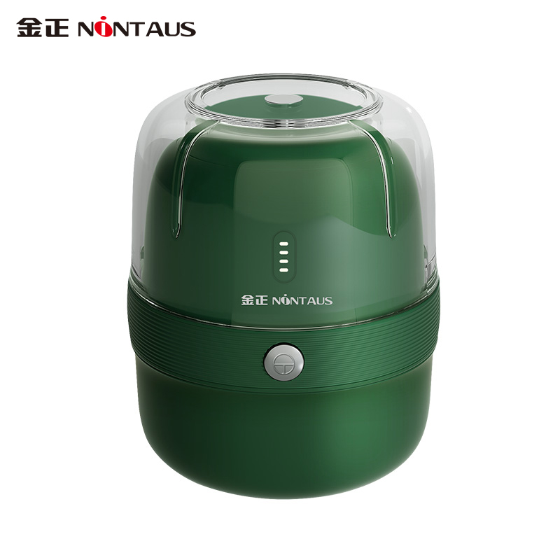 金正(NiNTAUS)绞肉机绿色 家用迷你小型便携充电式剁椒料理机切碎机 碎菜机蒜蓉搅拌机 双杯配置 宝宝婴儿辅食机D1