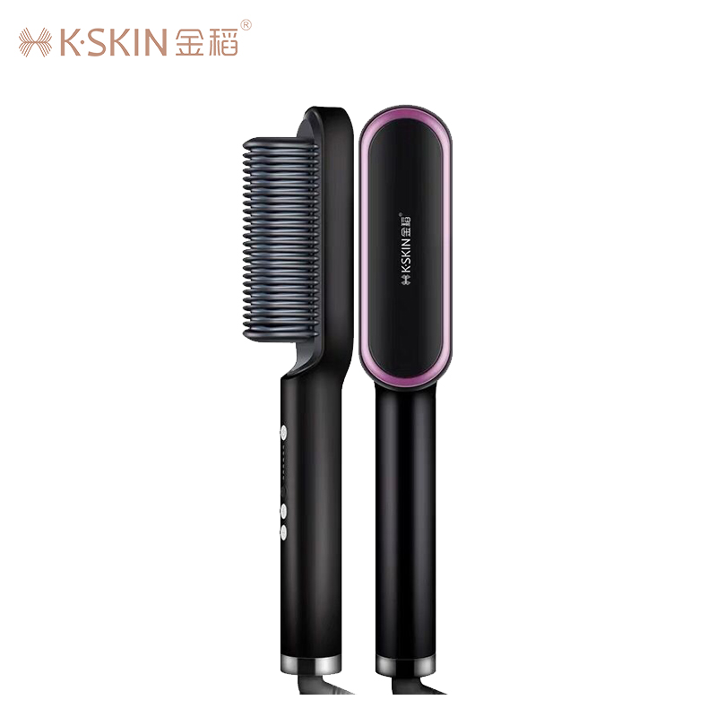 金稻(KINGDOM)负离子直发梳KD380 直发器内扣两用 陶瓷直卷发两用梳拉直板夹内扣夹板 美发护发梳子