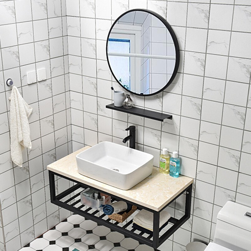 北欧风大理石洗漱台工业风陶瓷台上盆卫生间洗手盆柜组合家用洗脸盆