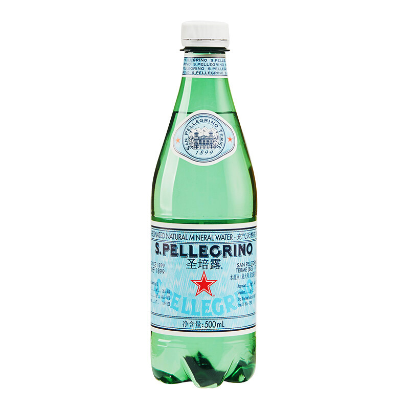 圣培露（S.PELLEGRINO） 气泡水 500ml*6塑料瓶 天然含气矿泉水