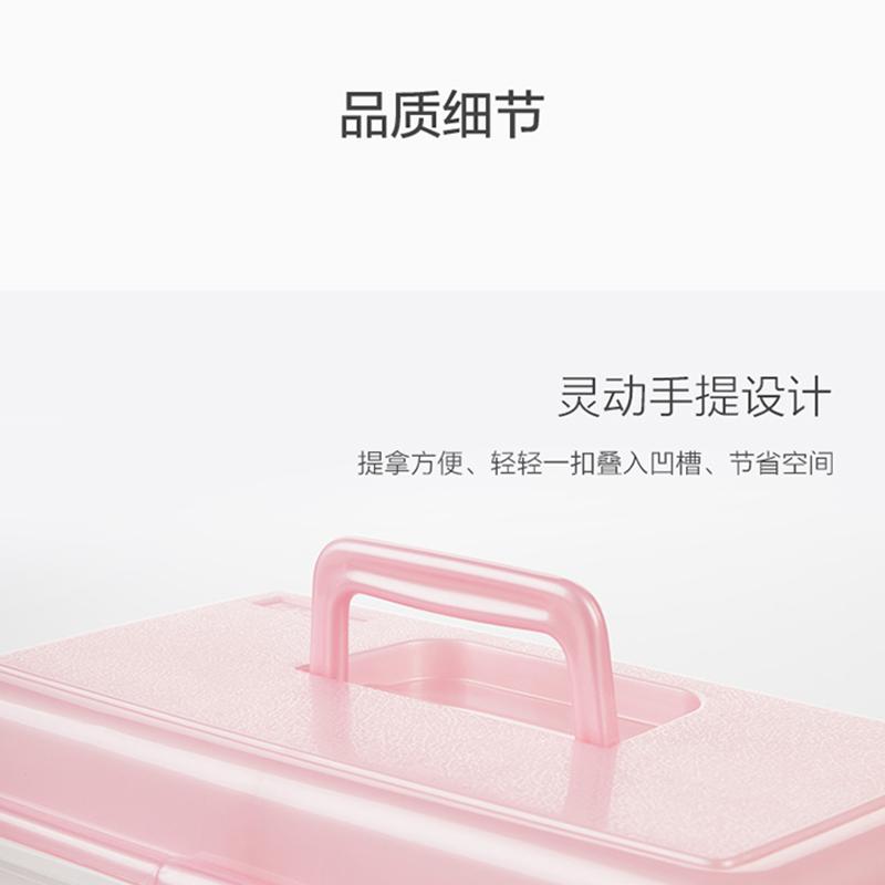 WQMD茶花家用双层小医药箱多用收纳箱颜色随机(2605)