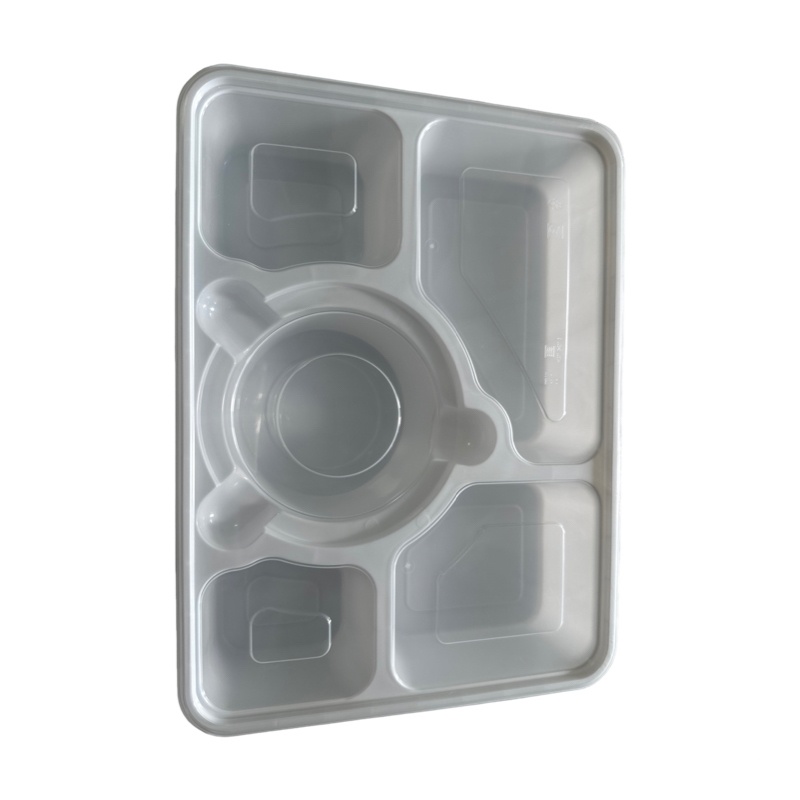 一次性锁扣五格餐盒 1300ml 100套/箱