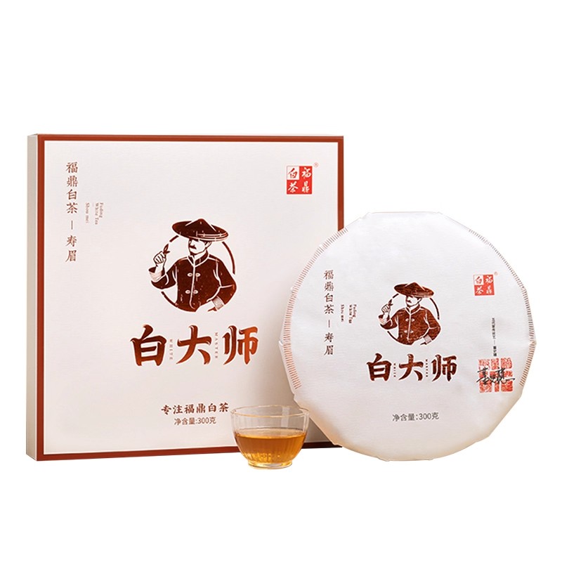 白大师2016年福鼎白茶陈年老白茶高山枣香寿眉茶饼300g礼盒装茶叶高清大图
