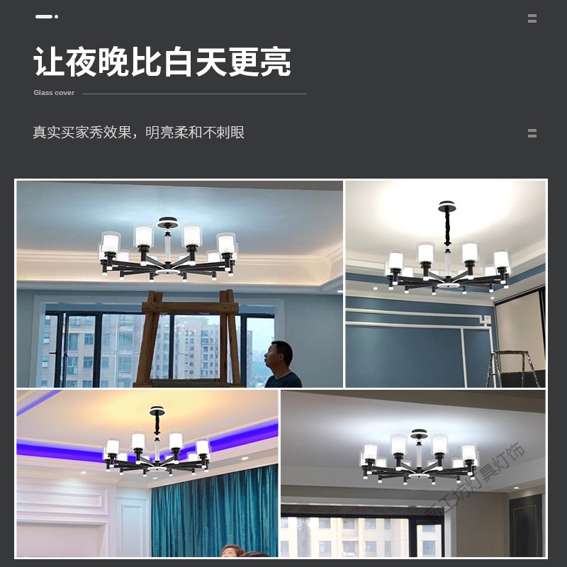 苏宁放心购 吊灯客厅灯现代简约轻奢水晶灯具创意个性餐厅卧室大气家用灯饰高清大图