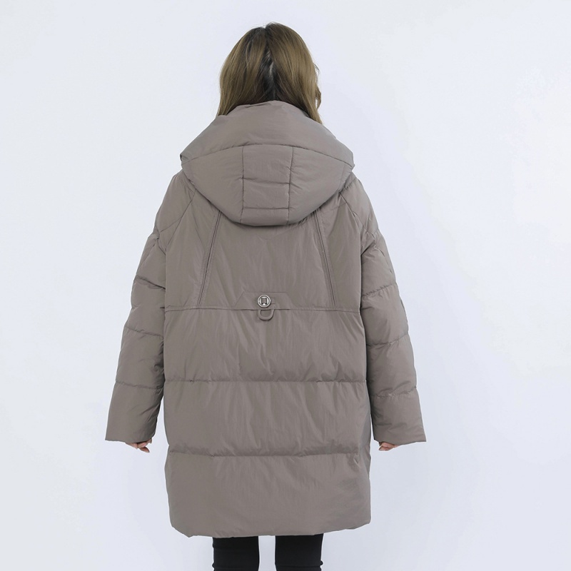 新款中长款韩版高端时尚宽松百搭加厚外套连帽羽绒服女_390_480高清大图