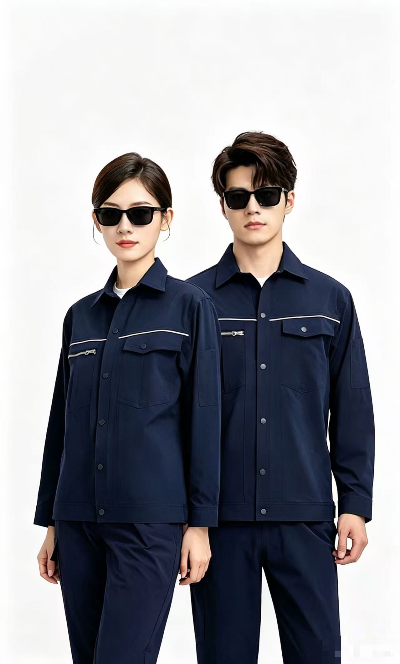 路安保夏季长袖工作服XH-S801套装耐磨速干套高清大图