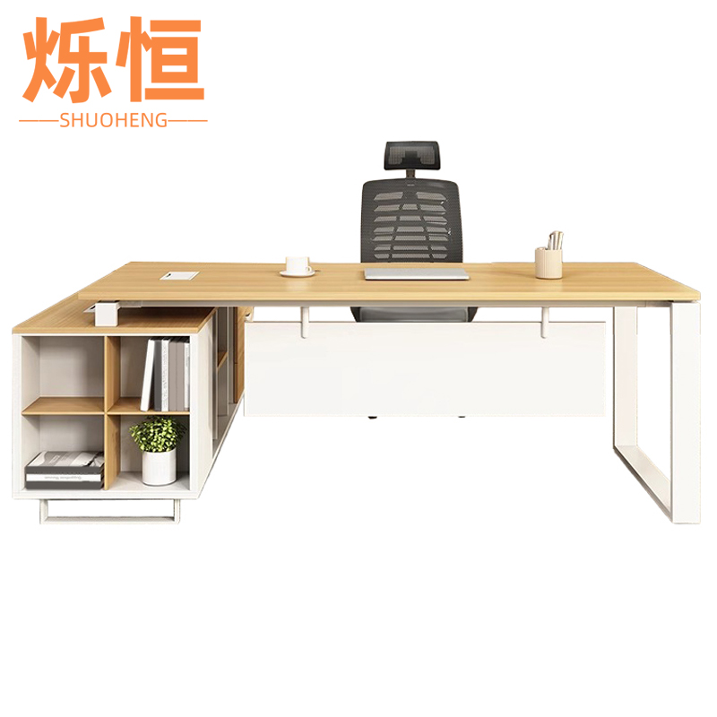 烁恒老板桌2m+椅套高清大图