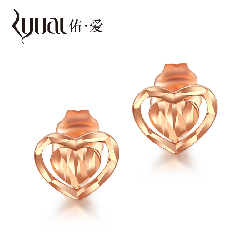 Ryualk金耳饰ryual 18k金耳钉玫瑰金爱心耳饰黄金彩金心形耳环女款时尚百搭送女友爱人计价款七夕情人节礼物 价格图片品牌报价 苏宁易购佑爱珠宝
