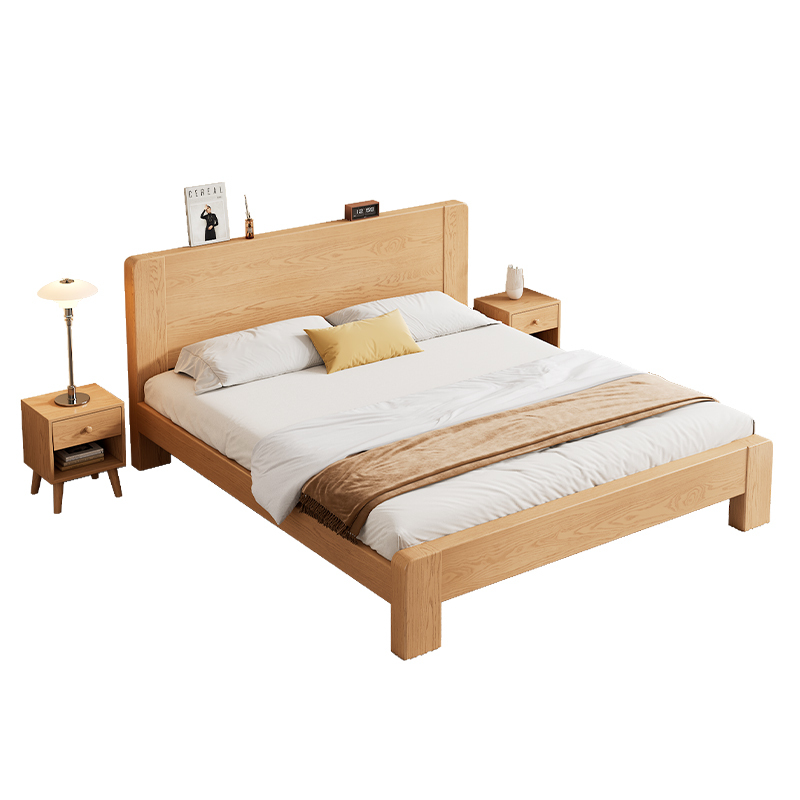 床双人床实木床北欧橡胶木实木床白色现代简约18米主卧双人床15