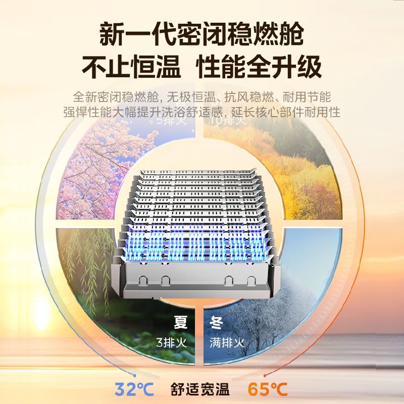美的燃气热水器 一级降噪 16升热水器家用天然气零冷水水伺服JSQ30-M9 Ultra 下置风机M9 Ultra安睡