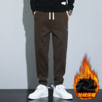 冬季裤子男百搭帅气潮流男裤内里加绒品质舒适束脚休闲九分裤男款