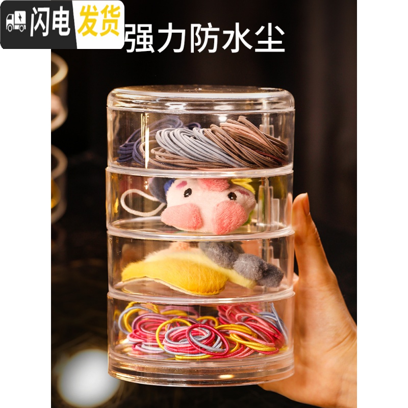 三维工匠网红首饰盒收纳盒旋转式桌面耳环耳钉戒指饰品置物架子多层展示架高清大图