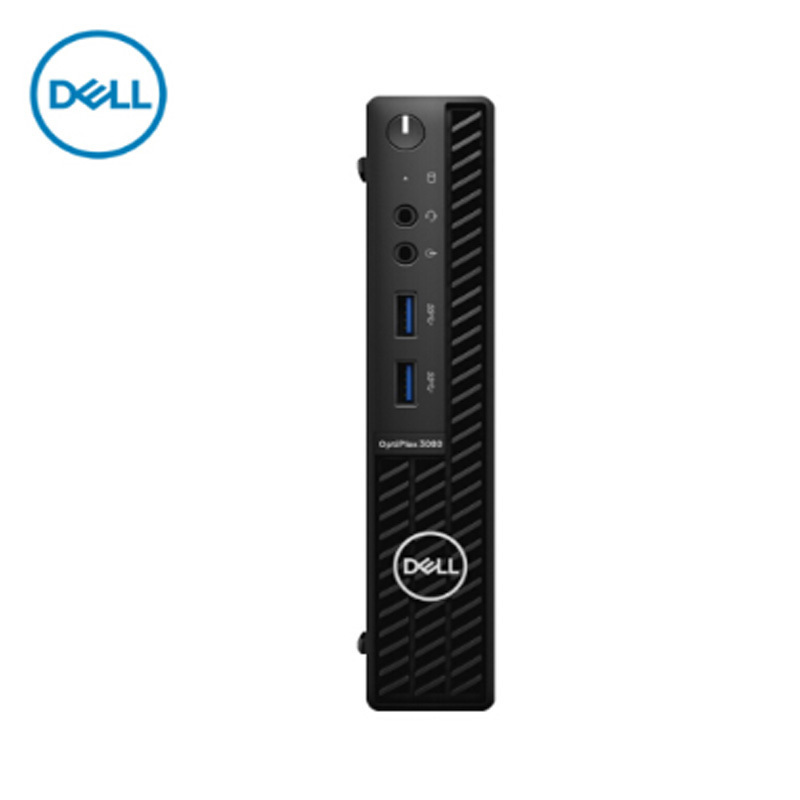 DELL戴尔3080MFF迷你商用台式机+27英寸窄边显示器2721H/ i3-10100T/4G/500G机械