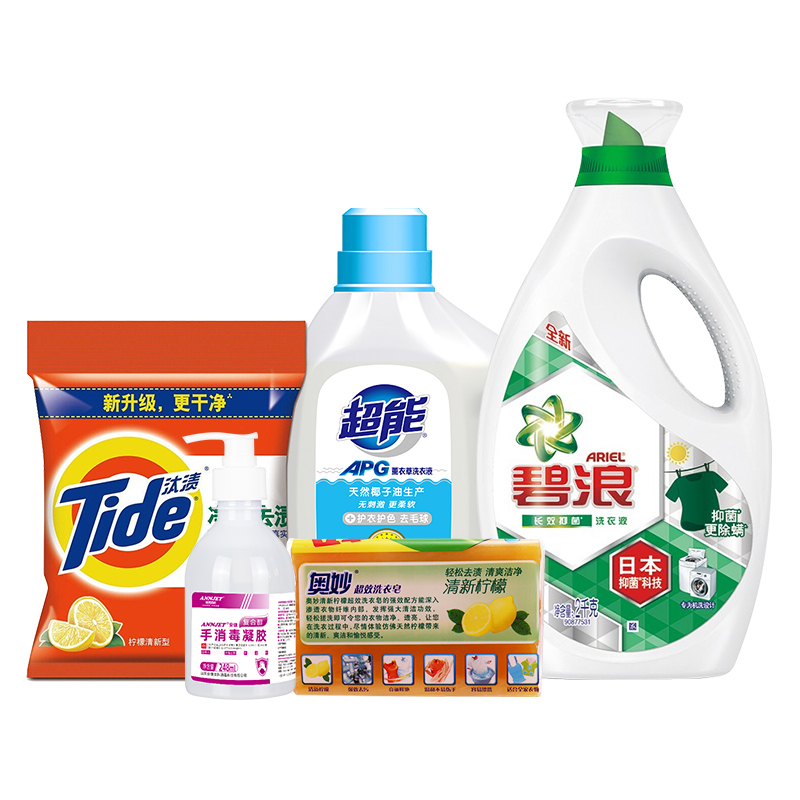 洗护套餐7(洗衣液2kg+洗手液248ml+洗衣粉1.36kg+洗衣液1.5kg*2+奥妙洗衣皂226g*2新老包装随机