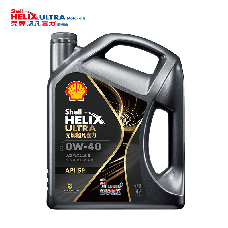 壳牌(Shell)超凡喜力都市光影版 天然气全合成机油Helix Ultra API SP级0W-40 4L装汽车润滑油