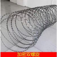 易企采 热镀锌刀片刺绳防盗网刀片刺丝滚笼围墙防爬刺铁丝网围栏刀刺网钉物业防盗网 加密双螺旋直径50CM(10米）