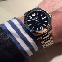 【美国直邮】LONGINES浪琴 瑞士正品康卡斯钢机械表男表L3.676.4.58.6