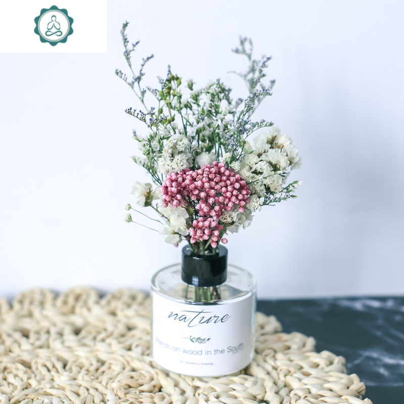 干花玫瑰永生花满天星带花瓶家居摆件客厅插花ins小清新北欧装饰封后乌桕尤加利 香薰小瓶插 带瓶干花包报价 参数 图片 视频 怎么样 问答 苏宁易购