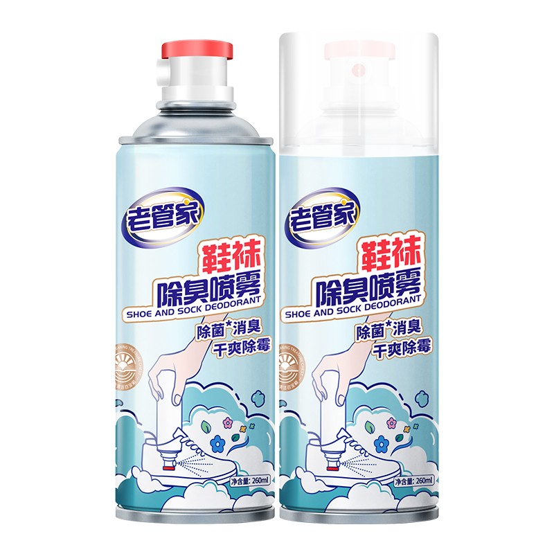 老管家 鞋袜除臭喷雾银离子除菌球鞋消臭干爽除味 260ml高清大图