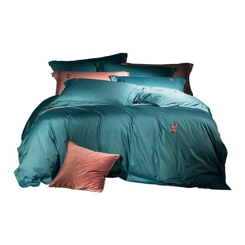 罗莱家纺床上用品全棉缎纹四件套1.8米双人纯棉床单被套时尚柔软套件小西几高清大图