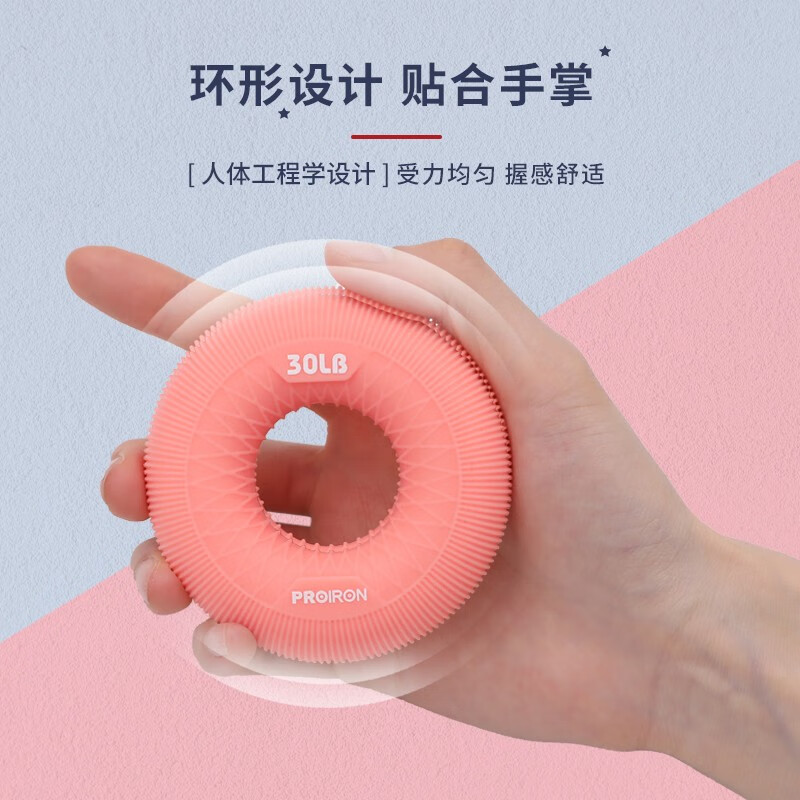 PROIRON普力艾 鸟巢握力圈温柔粉30磅高清大图