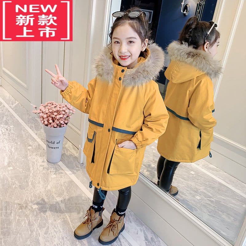 可莉允女童棉服冬季2022年新款加绒加厚羽绒棉袄儿童派克服冬装外套童装图片