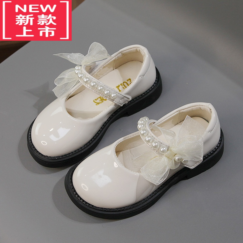 可莉允女童黑色小皮鞋2022春秋小女孩公主鞋软底小女孩韩版演出鞋儿童鞋运动休闲鞋