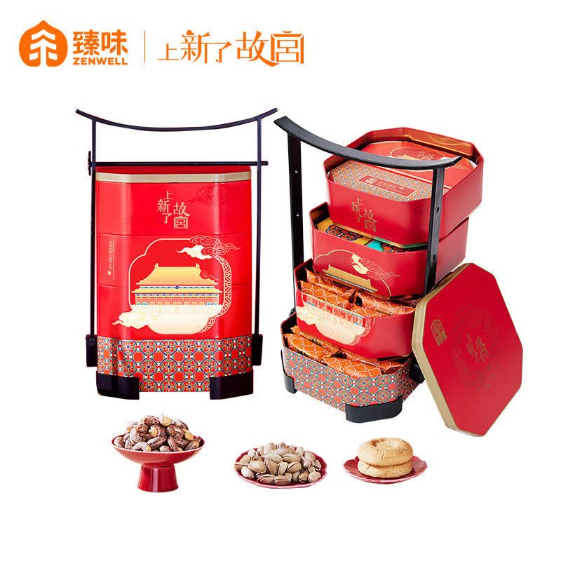 臻味 宫廷祥礼 坚果糕点礼盒 1.012kg 盒图片