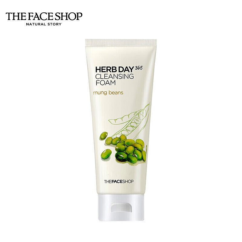 菲诗小铺(The Face Shop) 草本洗面奶清洁泡沫洁面乳洁面膏 绿豆洗面奶170g(痘痘肌肤)