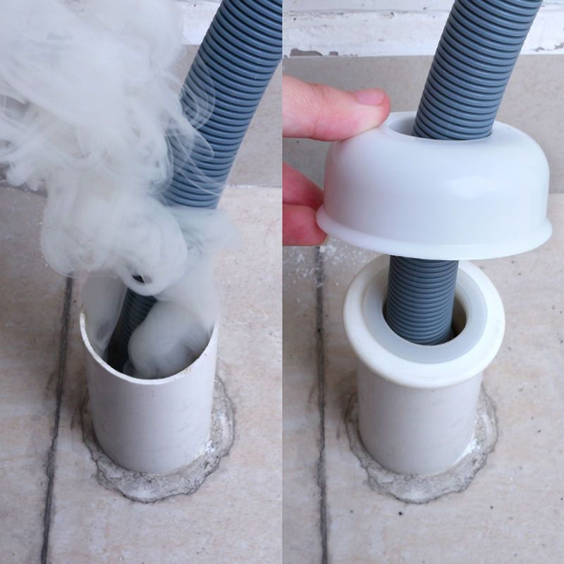 下水管防臭密封圈洗衣机排水管下水道地漏盖厨房硅胶防臭塞防臭芯|40/50管密封圈+防臭芯+装饰盖 1个装