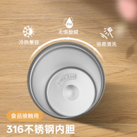 金灶T-190G双层保温杯咖啡杯便携随行吸管水杯女不锈钢保冷杯子男