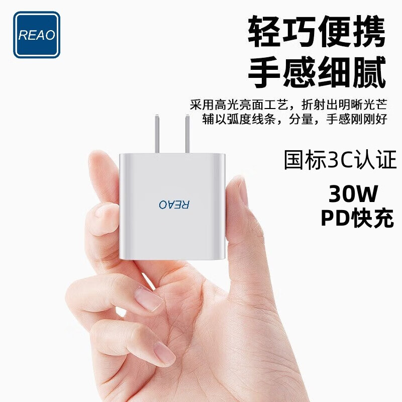 REAO PD30W旅行快充充电器X21 白色高清大图