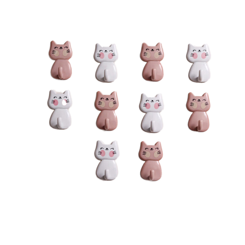 茶花 (CHAHUA) 993013 小猫强力粘钩 5.8*3.6cm 10个/组(单位:组)颜色随机