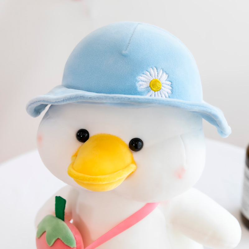 开学季背包鸭子毛绒玩具可爱带帽上学鸭公仔玩偶女孩睡觉大号抱枕百斯