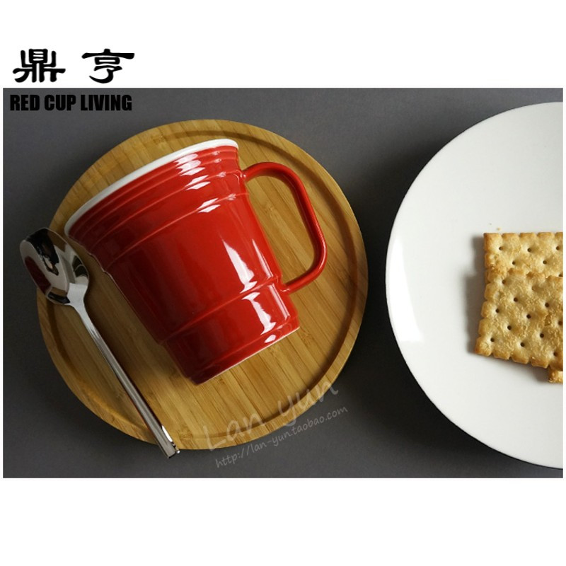 鼎亨出口美国经典红色马克杯咖啡杯奶茶杯礼品杯