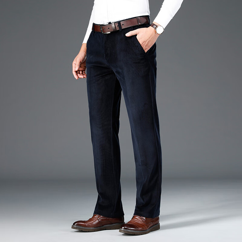 默尼密思品牌灯芯绒加厚款休闲裤男秋冬季直筒宽松免烫商务保暖长裤子