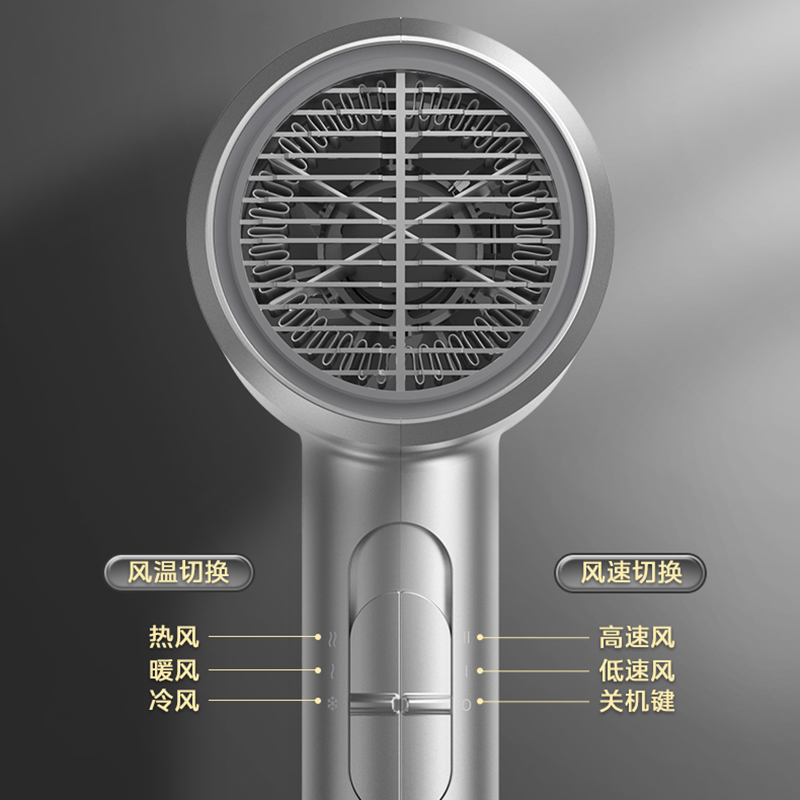 美的电吹风家用负离子护发速干大风力吹风机星光银FJ113高清大图