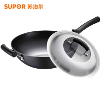 苏泊尔(SUPOR) FC32Z3 炒锅臻铁真不锈健康铸铁锅无涂层炒菜锅燃气灶明火电磁炉锅具厨具炊具直径32cm