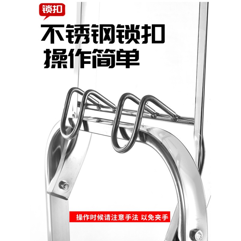 爬楼梯手拉车折叠手推车载重王搬货搬运家用拖车拉杆车不锈钢 三维工匠 四轮中号载重130斤高清大图