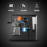 北美电器(ACA)压力咖啡壶AC-E20A 家用小型半自动蒸汽迷你商用打奶泡机免压粉办公网红咖啡机