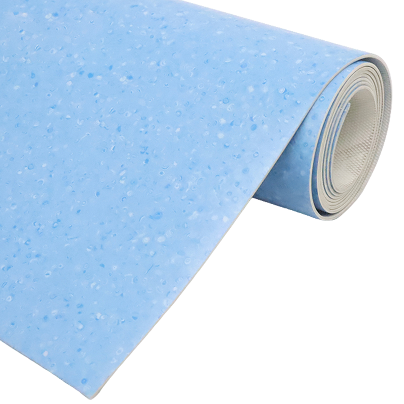 天空桥 地板革 蓝白圈石纹2.0mm 卷高清大图