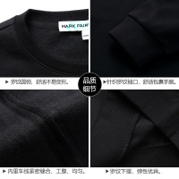 马克华菲圆领卫衣男士2022秋季新款刺绣字母休闲潮流外套上衣
