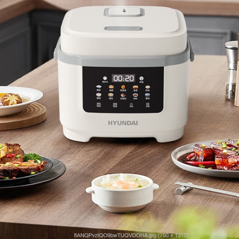 HYUNDAI(韩国现代)智能电饭煲 家用煮饭电饭煲多功能智能预约 FBD40-7A9白色高清大图
