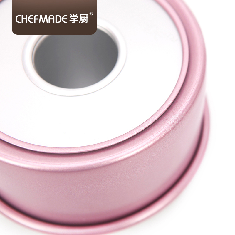 学厨 CHEFMADE 玫瑰金色6寸可拆式中空烟囱阳极戚风 海绵 天使蛋糕模具 烘培模具厨房工具WK9119