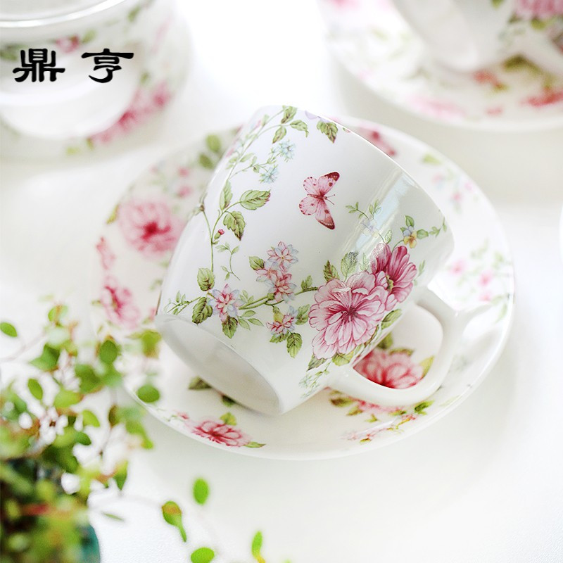 鼎亨那些时光 煮水果茶蜡烛加热玻璃花茶壶陶瓷花茶杯套装花茶具