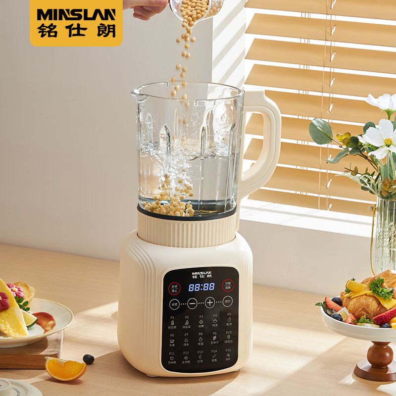 铭仕朗(MINSLAN) 破壁料理机 家用多功能 降噪预约加热豆浆机早餐机榨汁机辅食机大容量 F15高清大图